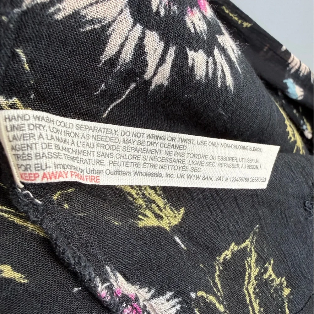 Free People Garden Party Floral Maxi Dress L Boho Smocked Tiered A-Line Romantic - Picture 8 of 16